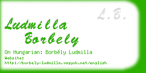 ludmilla borbely business card